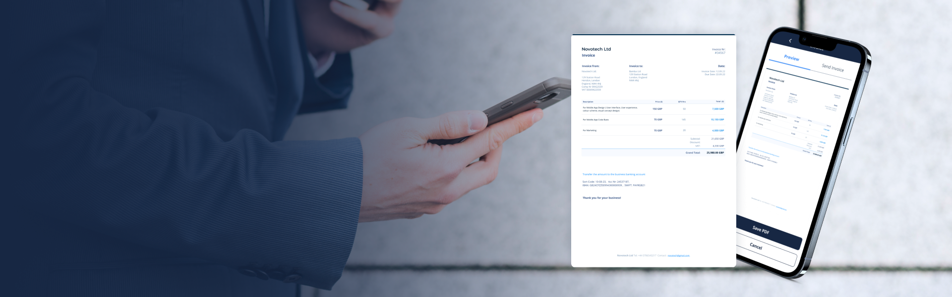 Create invoices on the go